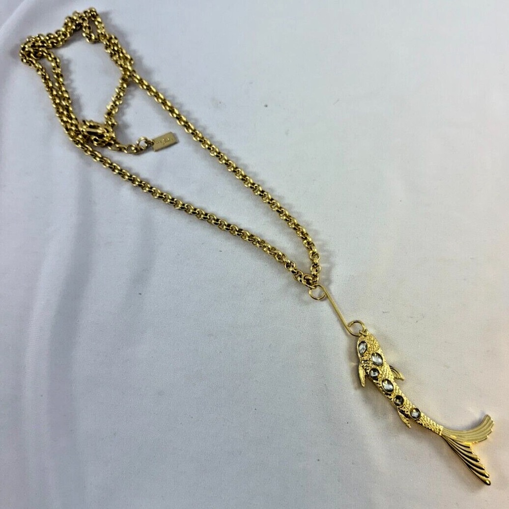 Lilly Pulitzer Unique Gold Fish Pendant Necklace